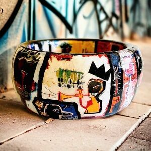 Jean Michel Basquiat Art Bangle Bracelet/Samo/NYC Street Artist/Graffiti…